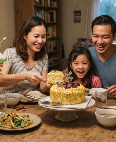 Gợi ý dùng bánh kem bắp cho bữa ăn gia đình